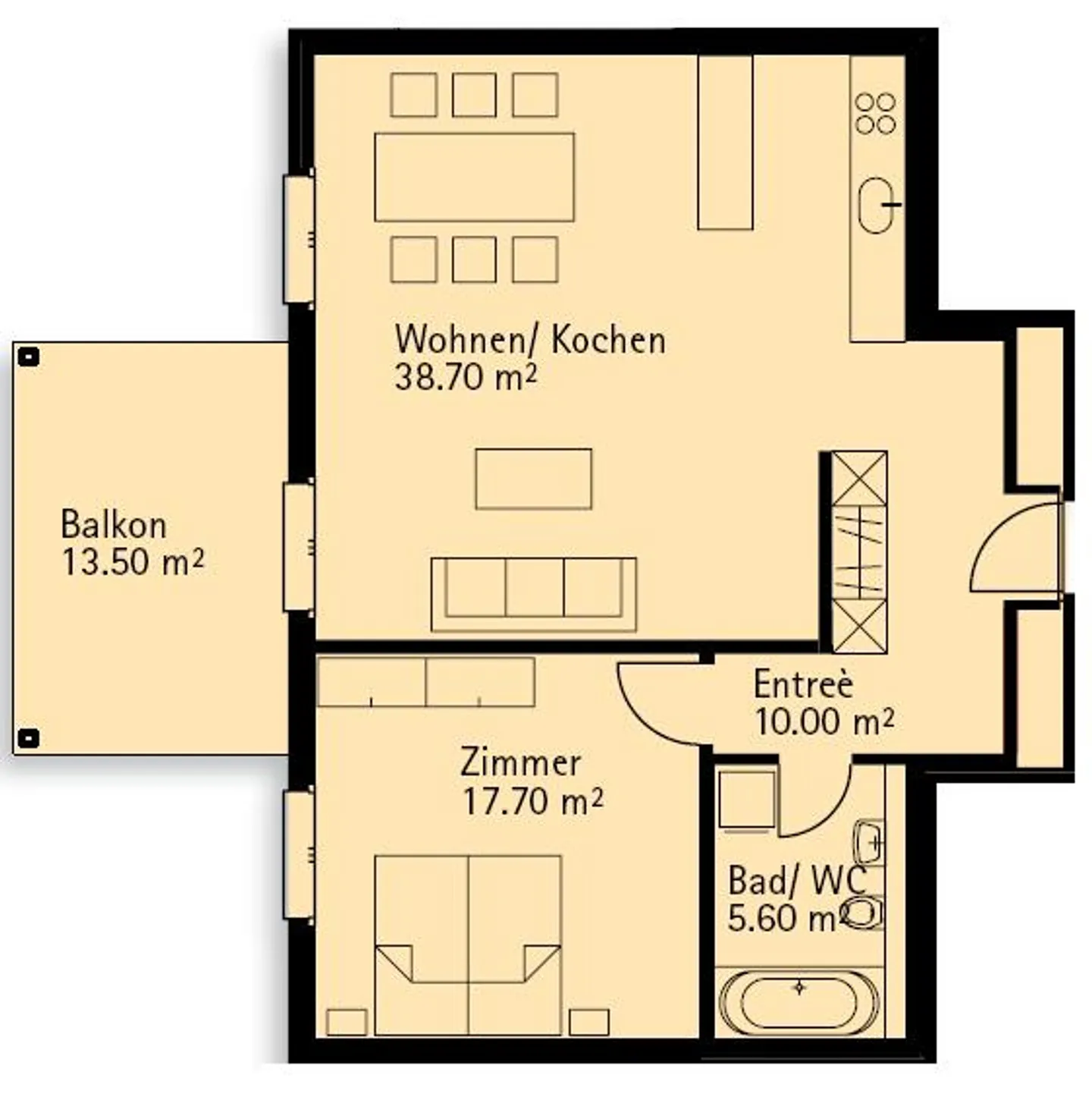 Appartement moderne de 2,5 pièces près des commerces ! - Photo 7 sur 7