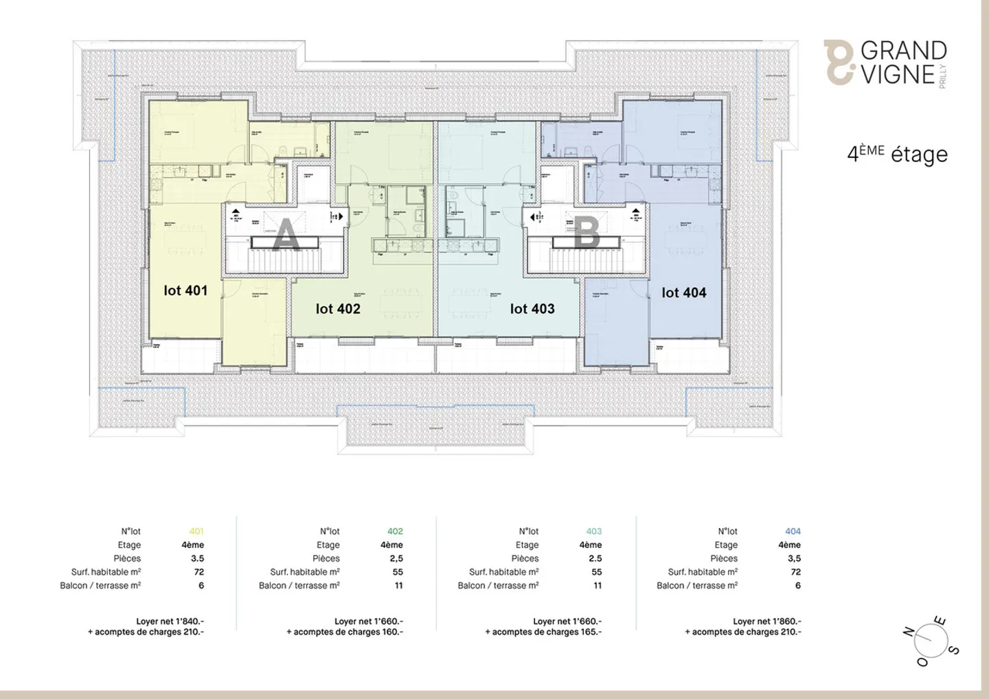 Neue 2,5-Zimmer-Wohnung von 55m², im Dachgeschoss mit Terrasse - Foto 5 von 7