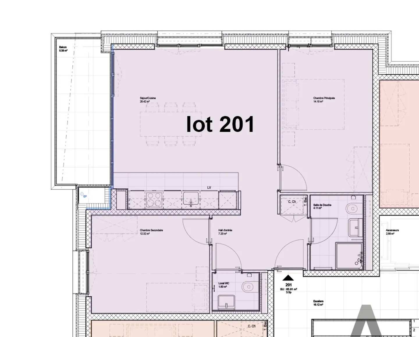 New 3.5 room apartment of 70m² with balcony - Photo 6 of 10