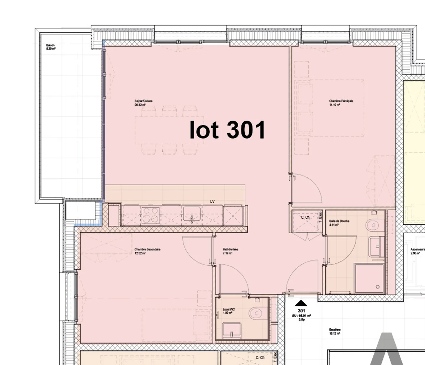 New 3.5 room apartment of 70m² with balcony - Photo 9 of 10