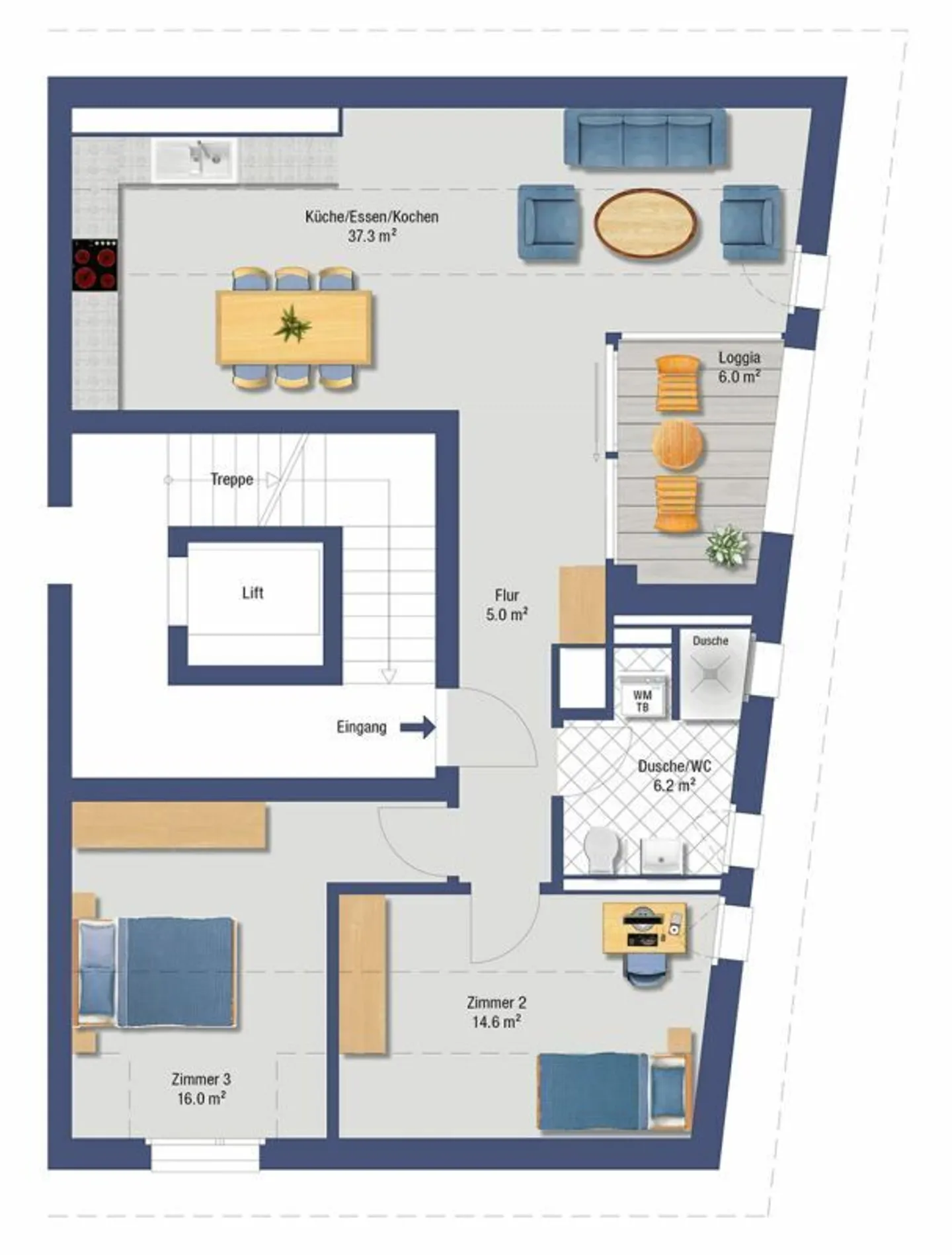 Appartamento mansardato di 3,5 locali con loggia a Riedikon - Foto 10 di 10