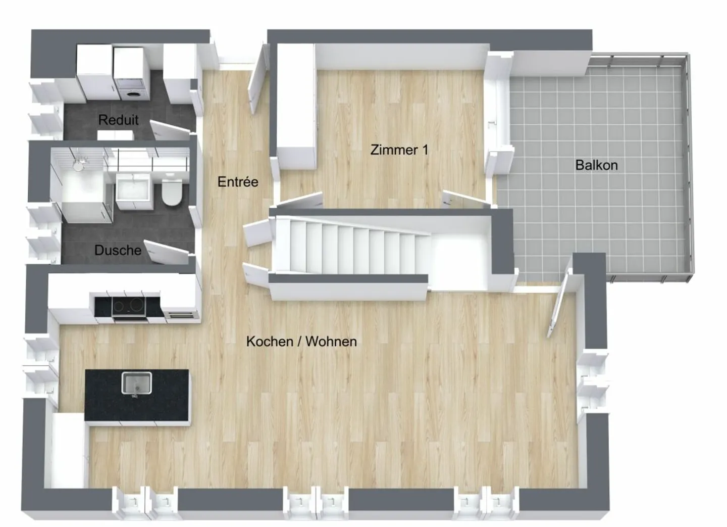 Stylish and high-quality maisonette apartment with large gallery, balcony, and quiet living environment - Photo 13 of 15