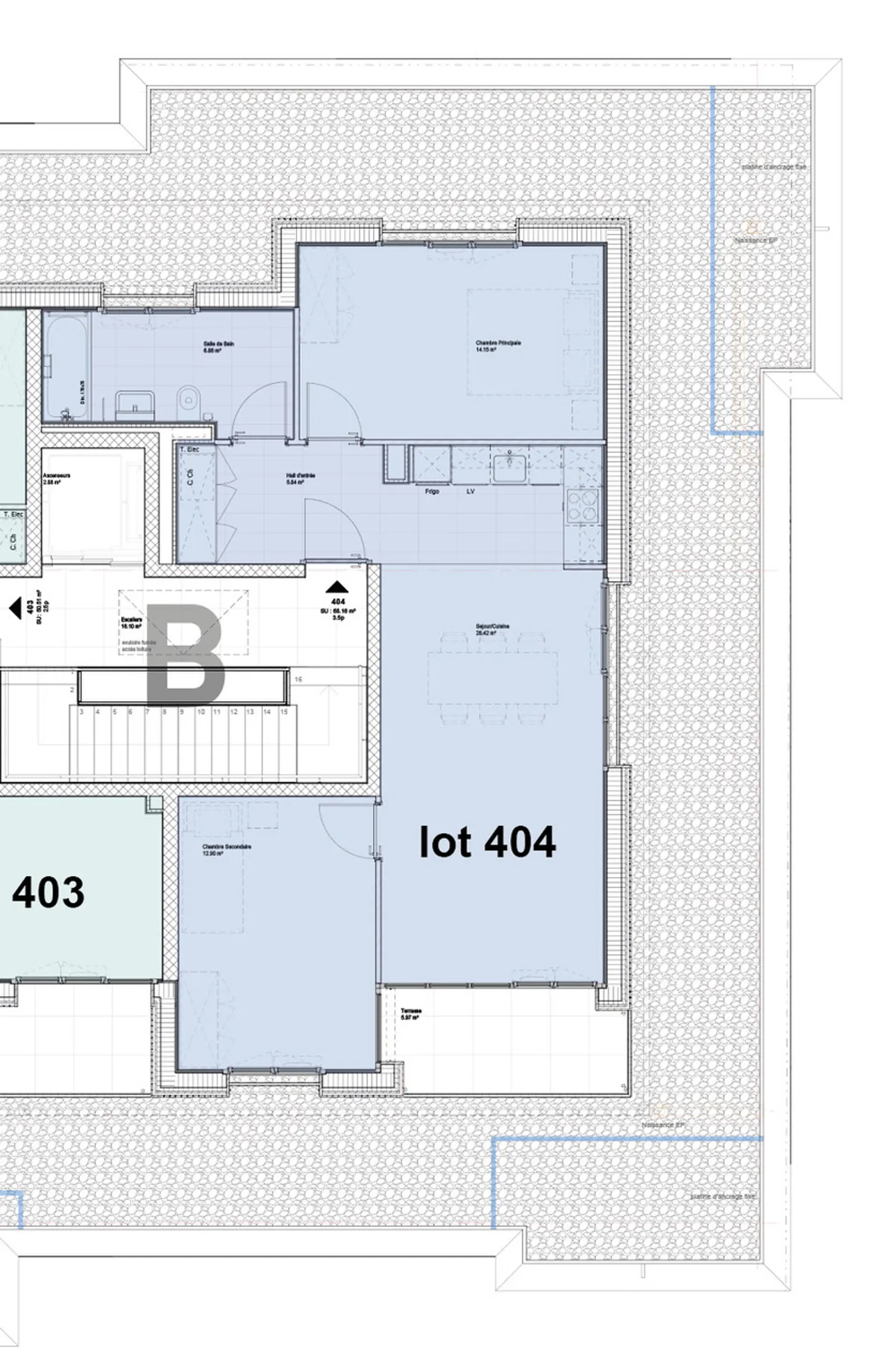 3.5 pièces neufs de 71m², en attique avec terrasse - Photo 7 of 7