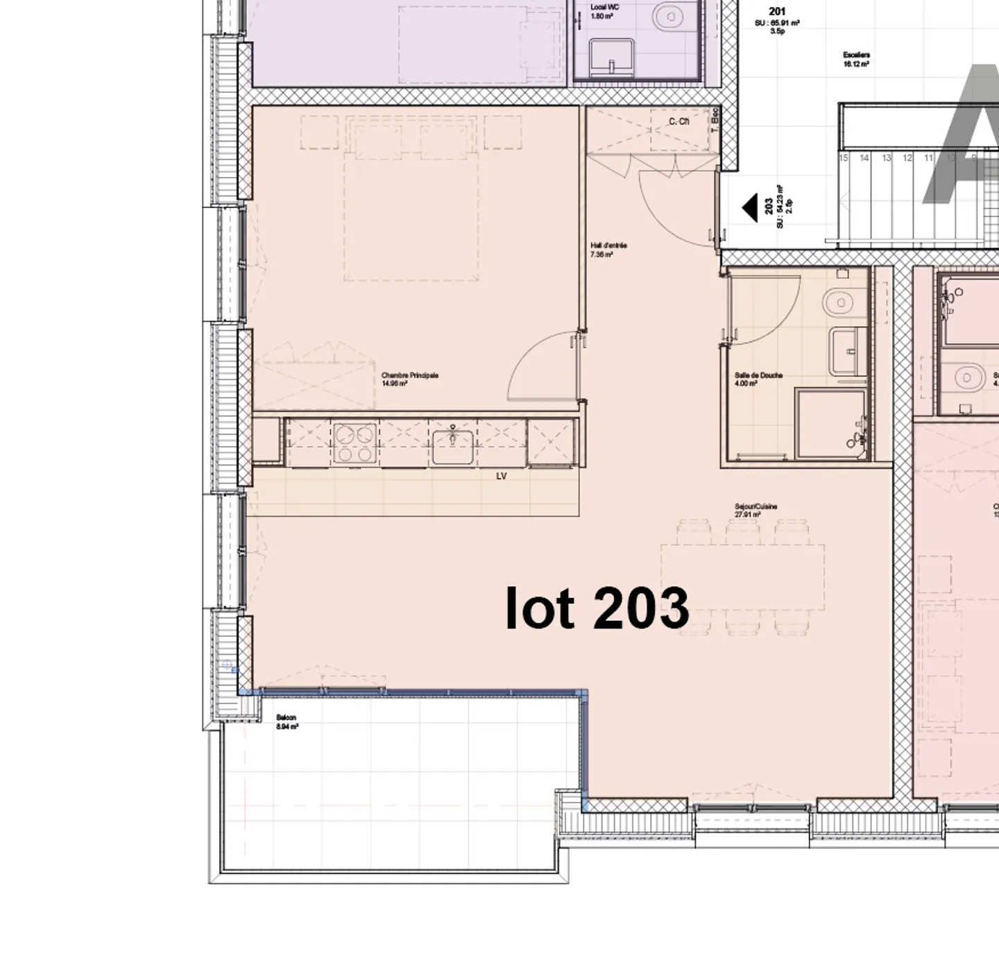 Neue 2,5-Zimmer-Wohnung von 58m² mit Balkon - Foto 6 von 10