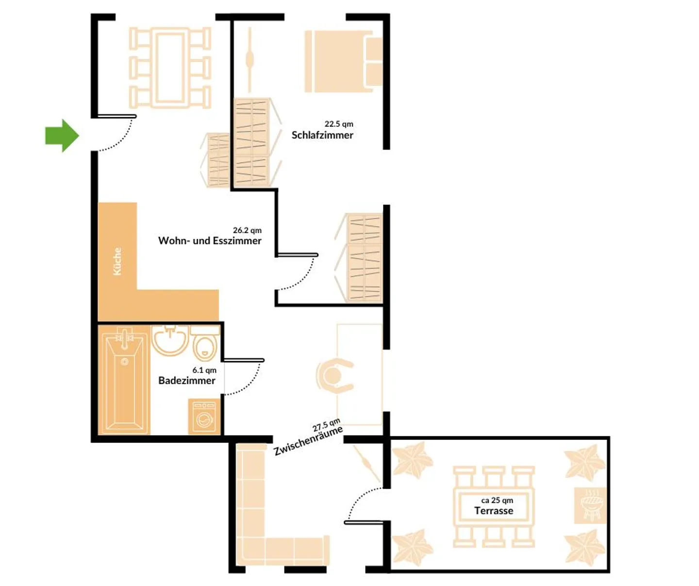 2.5-room apartment with large terrace in the House for Lions - Photo 13 of 15