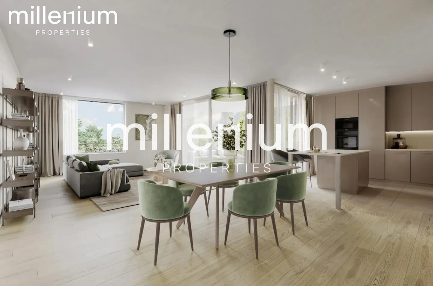 Außergewöhnliche möblierte Neubauwohnung mit Loggia und freiem Blick - Foto 2 von 7