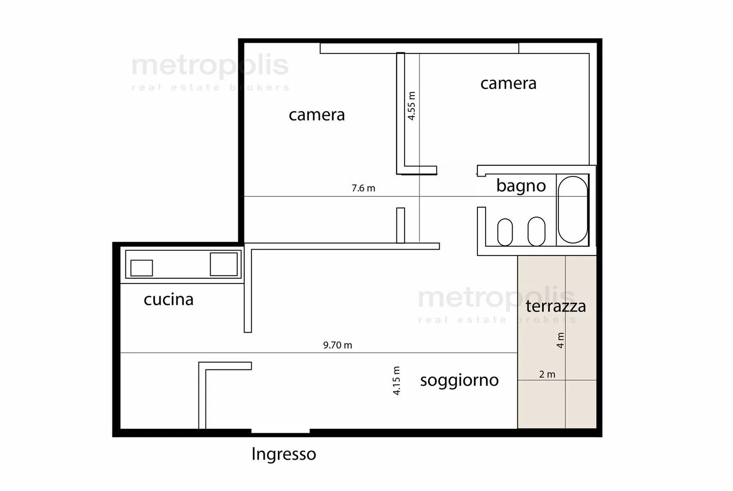 BONNE AFFAIRE - LUMINEUX 3.5 AVEC GARAGE ET VUE DÉGAGÉE À LUGANO - Photo 9 sur 10