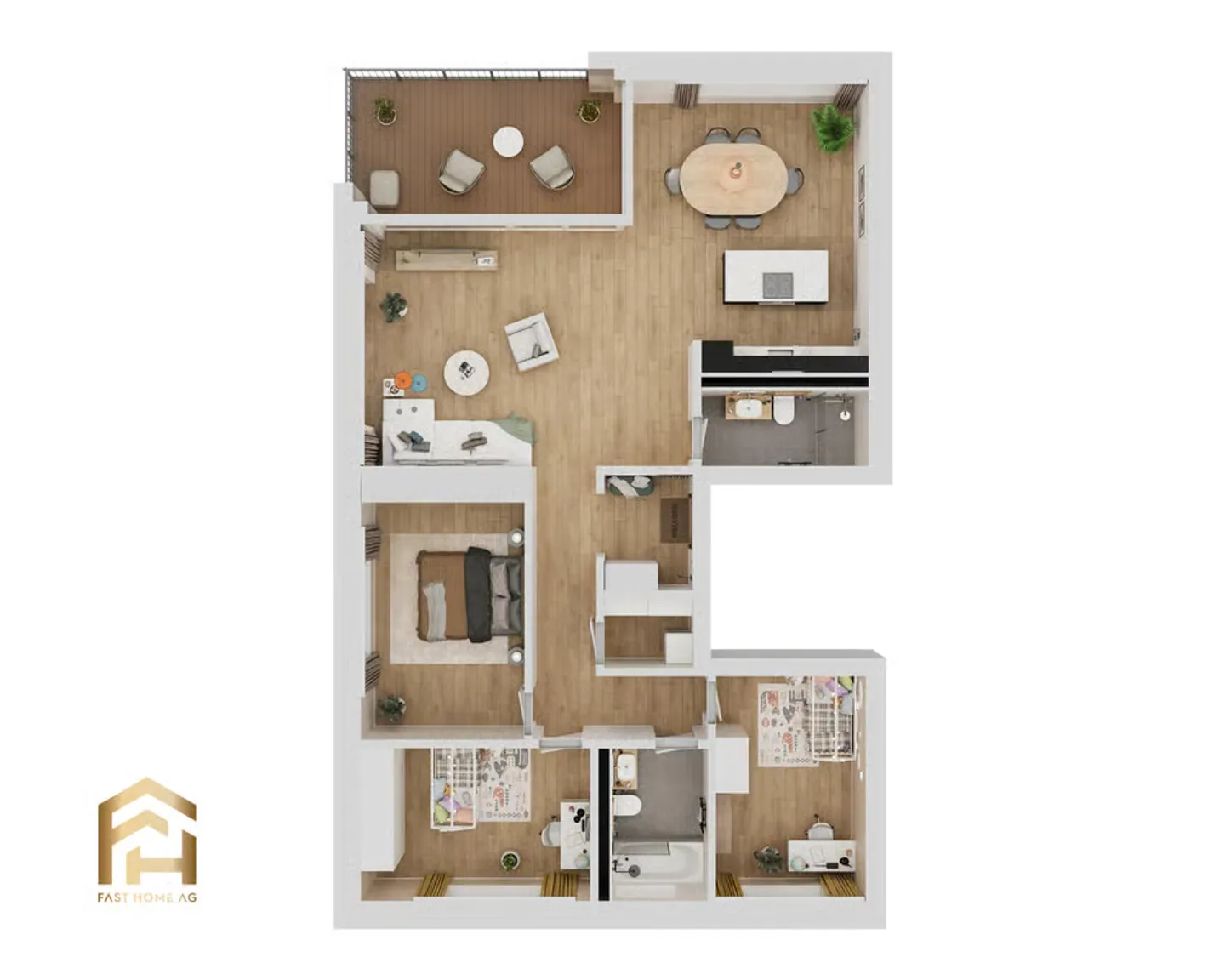 Appartement de 4,5 pièces de haute qualité au 1er étage à Ried-Brig - Photo 7 sur 13