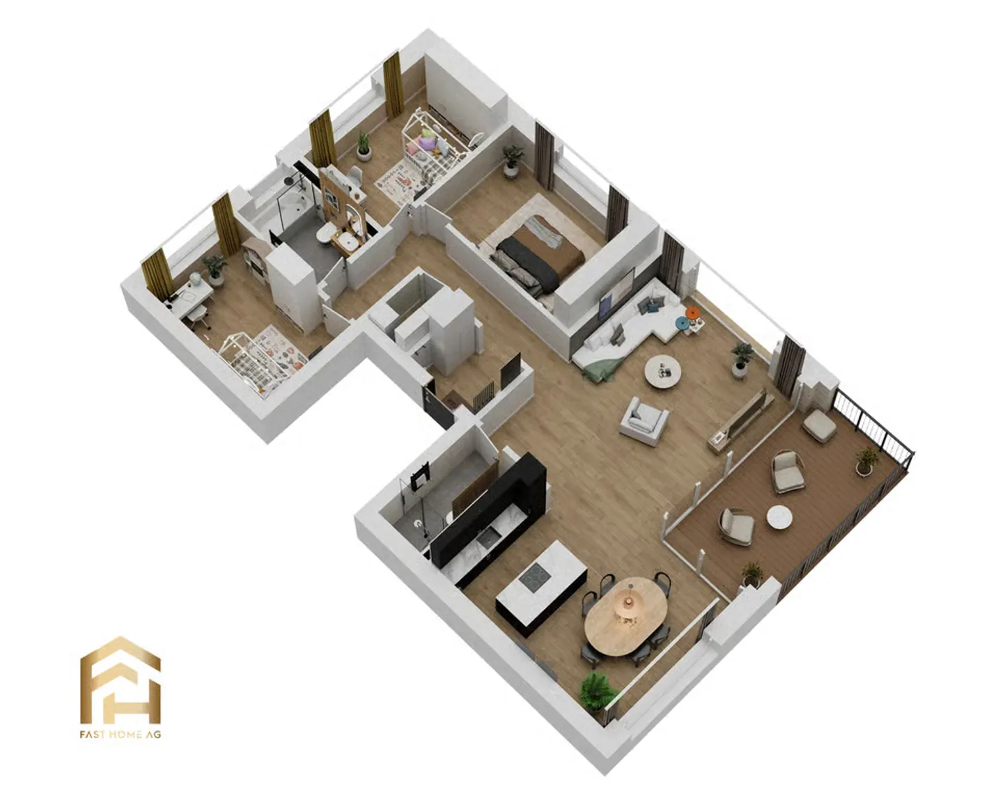 Appartement de 4,5 pièces de haute qualité au 1er étage à Ried-Brig - Photo 8 sur 13