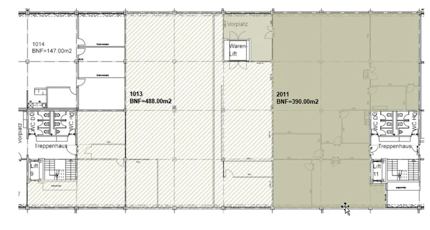 878 m² Geschäftsfläche mit Zugang zum Warenlift unterteilbar in 390... - Foto 13 von 13