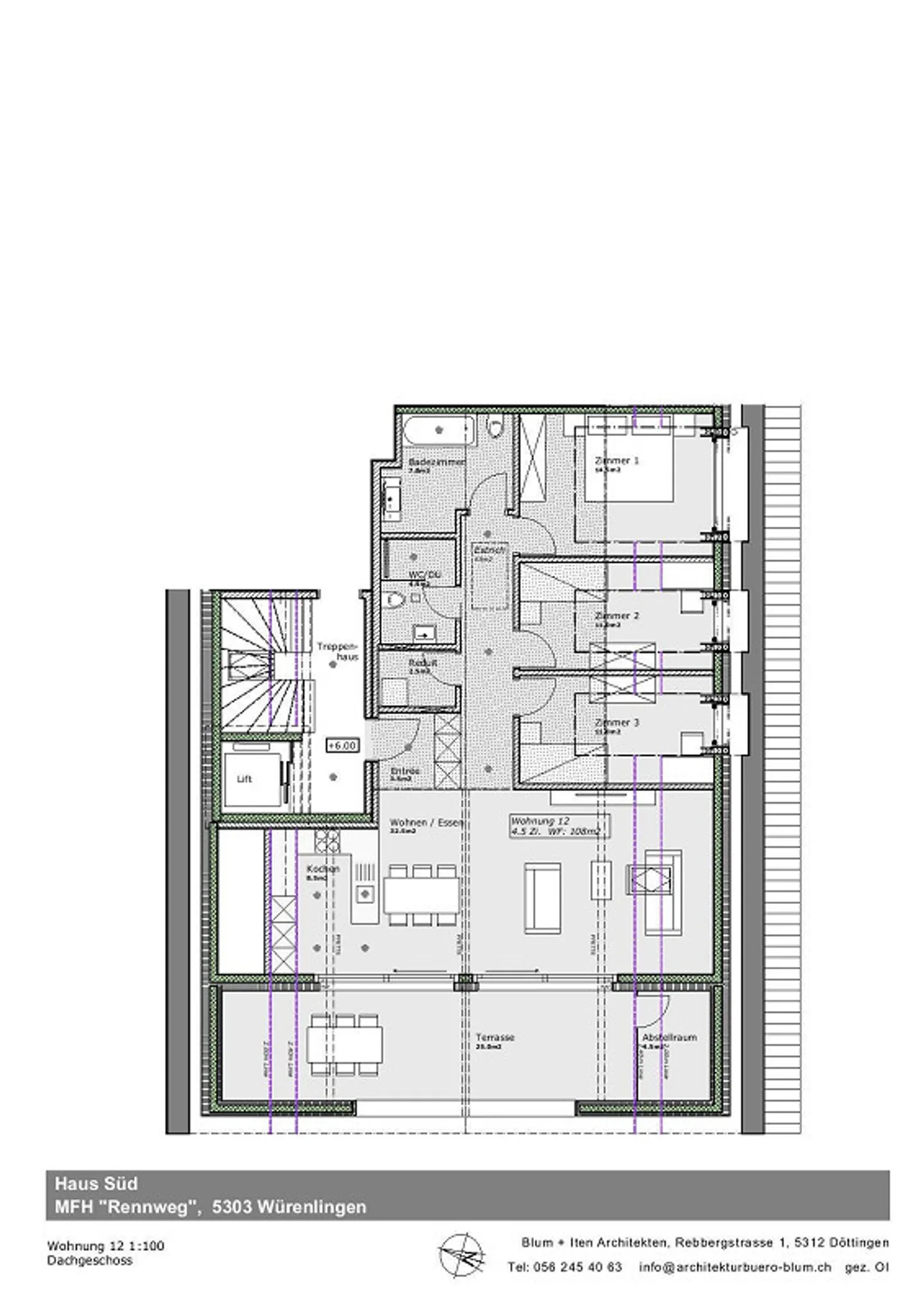 Appartement penthouse de 4,5 pièces élégant avec vue imprenable à louer - Photo 8 sur 8