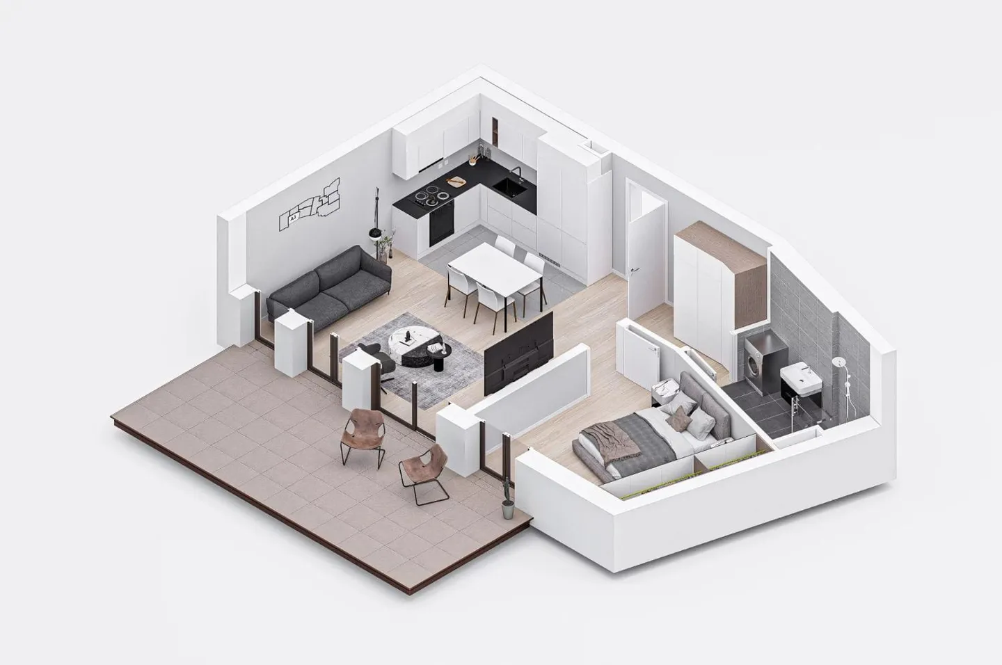 Modernes Appartement mit Flussblick - Foto 5 von 7