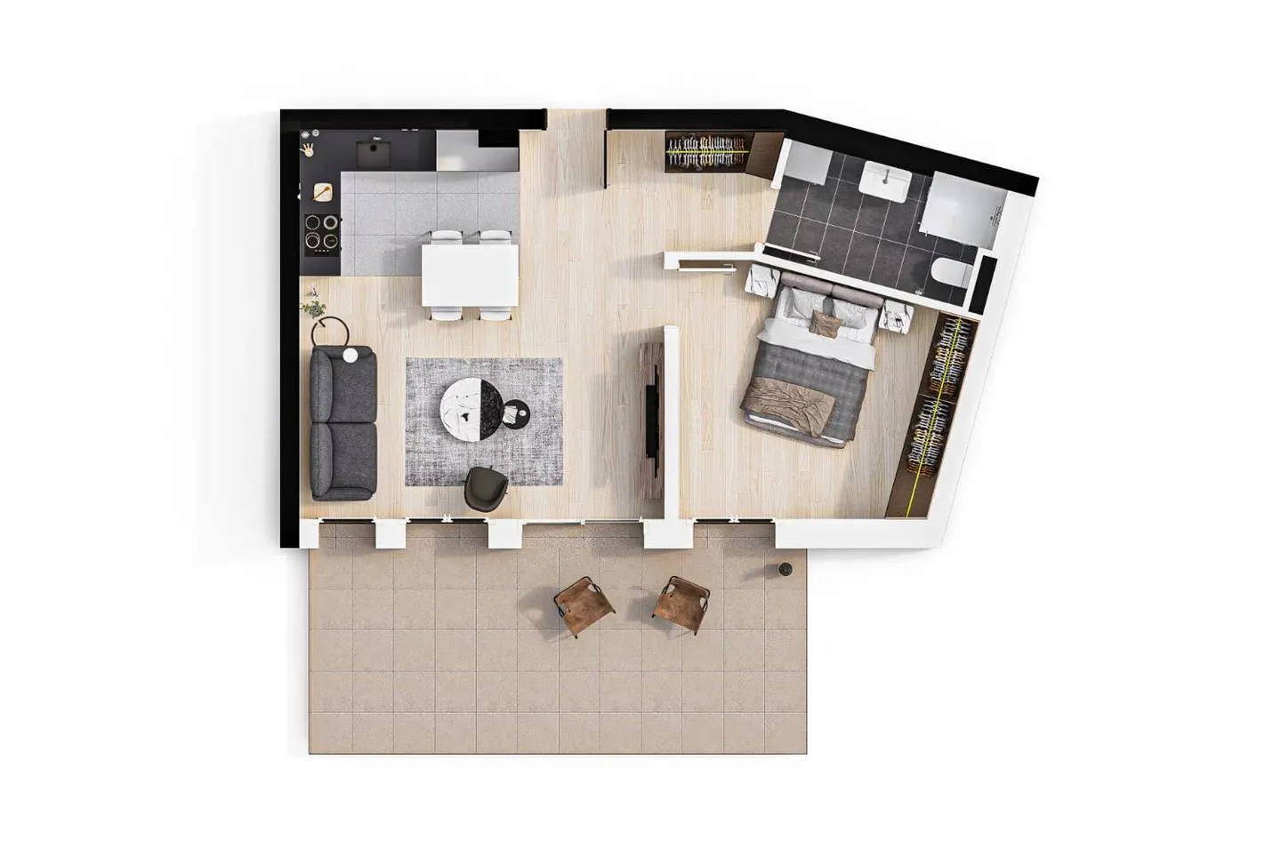 Modernes Appartement mit Flussblick - Foto 7 von 7