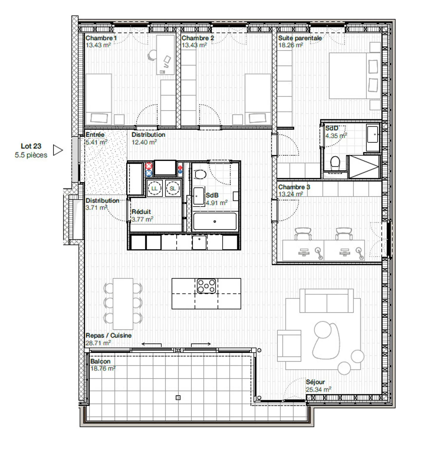 Appartement 5.5 pièces - Photo 4 sur 5