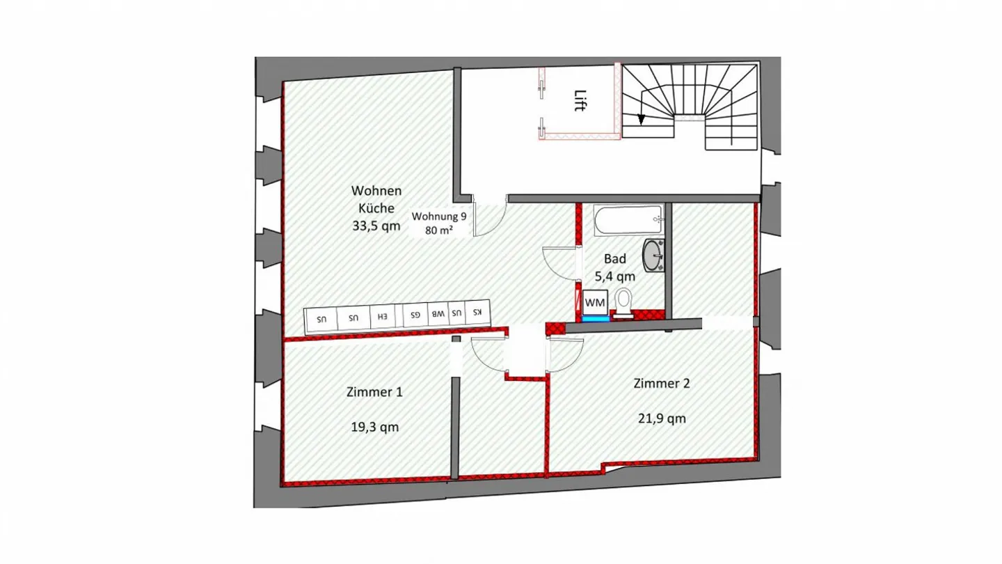 3.5 room apartment with elevator, completely renovated 2024, central Bad Zurzach - Photo 9 of 11