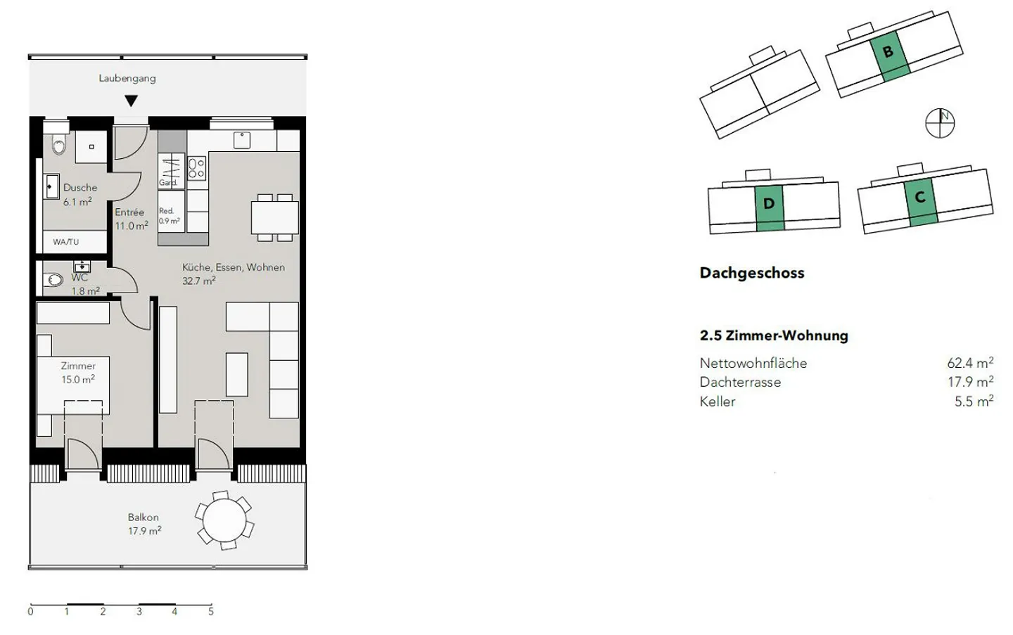 Moderne Wohnung mit Terrasse - Foto 2 von 6