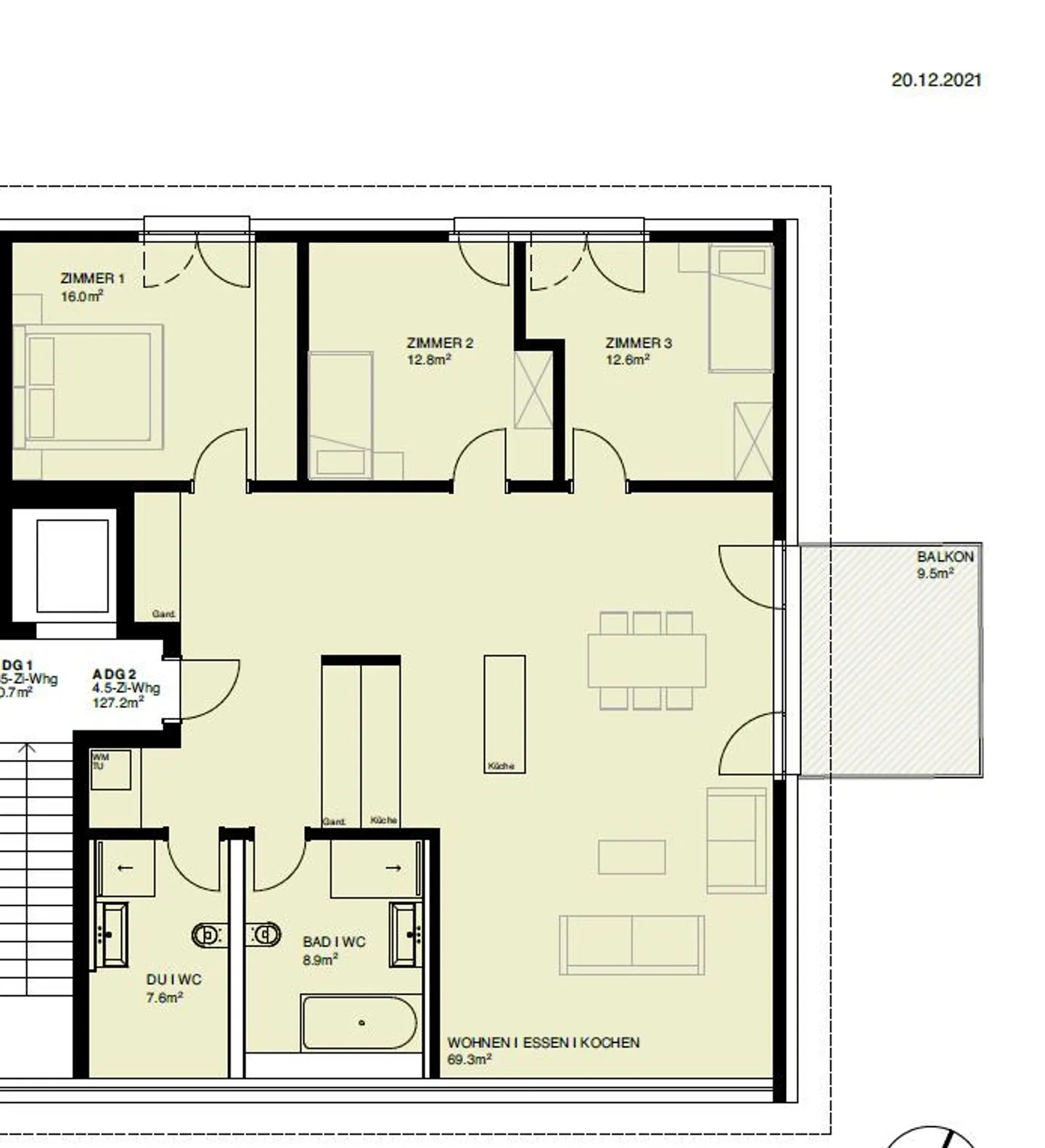 4.5 Zimmer Attika Neubauwohnung! Modern, zentral und im Grünen! - Foto 9 von 9