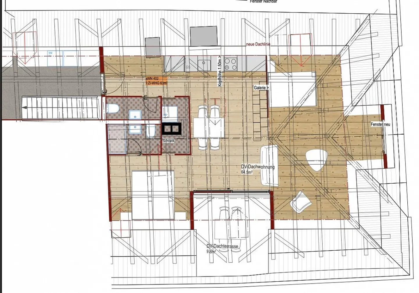 Loft-penthouse nella città vecchia di Chur con balcone e galleria - Foto 3 di 4