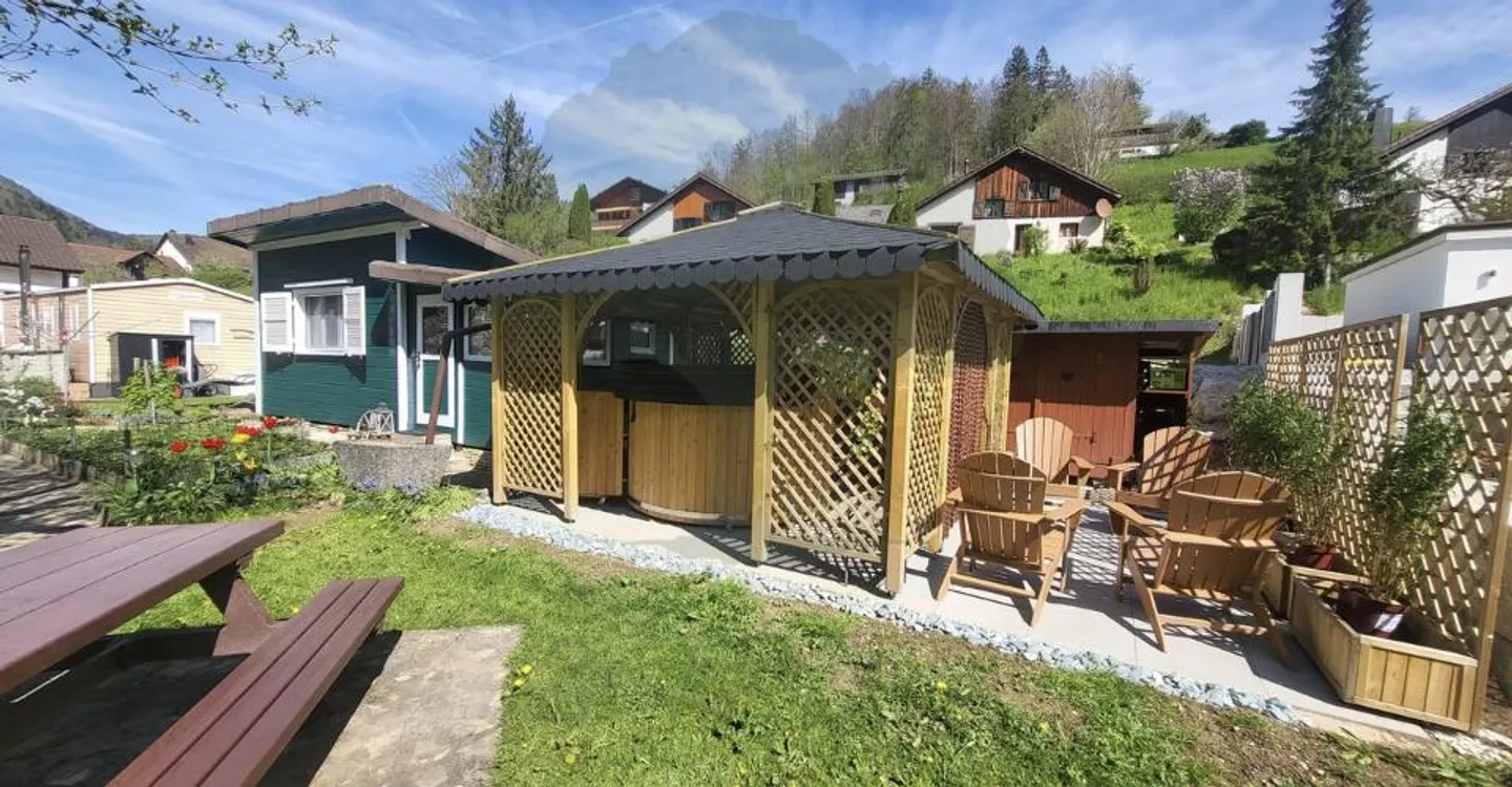 Ein wahres Refugium am Doubs, renoviertes Chalet mit nordischer Badewanne - Foto 11 von 13