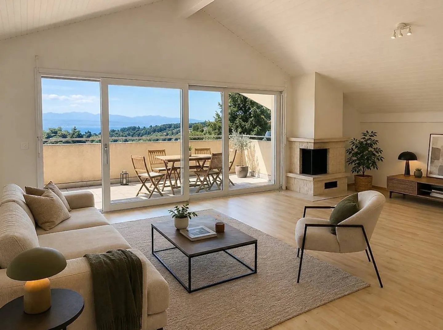 Magnificent Loft, 4.5 rooms with a view of the lake and the Alps - Photo 1 of 10
