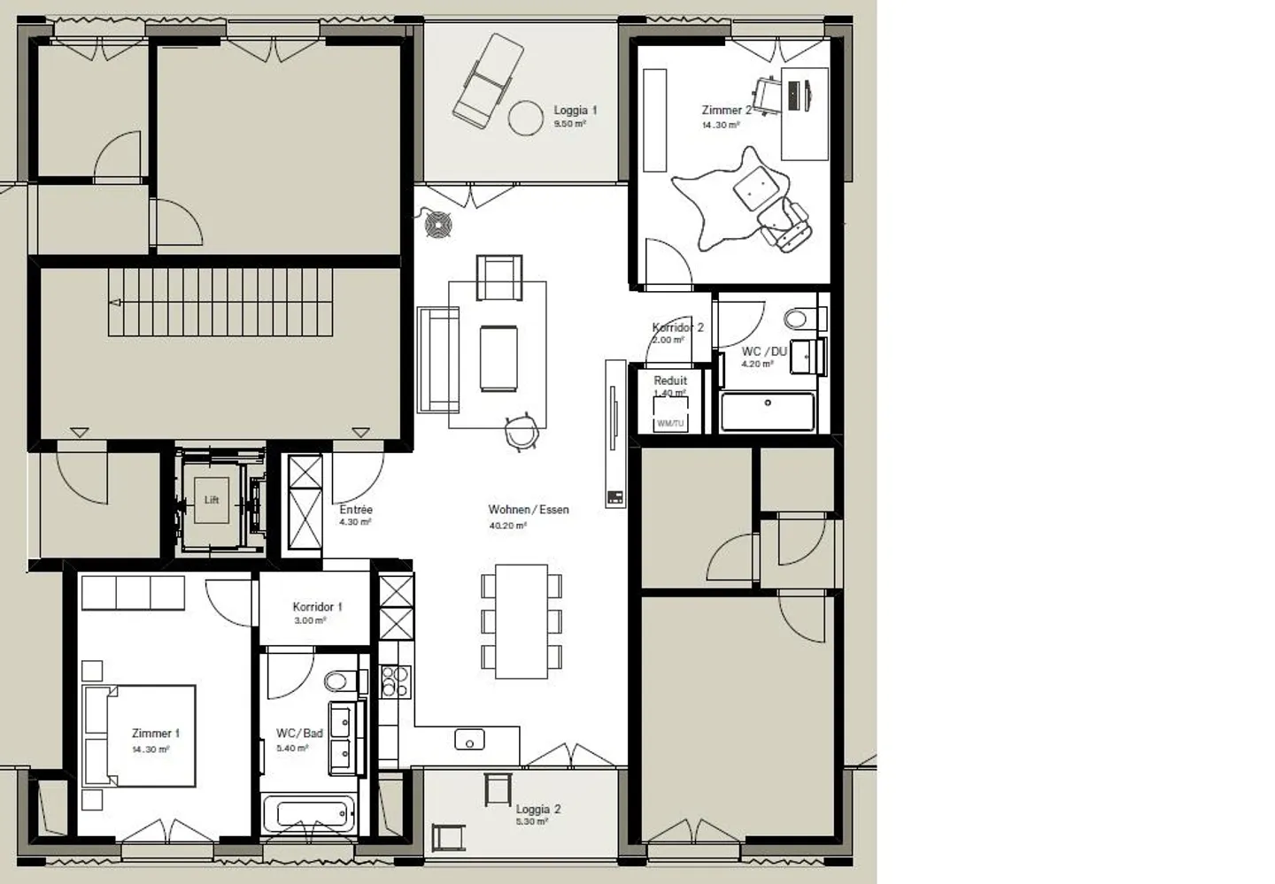 Appartement moderne et lumineux de 3,5 pièces avec vue dégagée à Glattpark, emplacement calme - Photo 12 sur 12