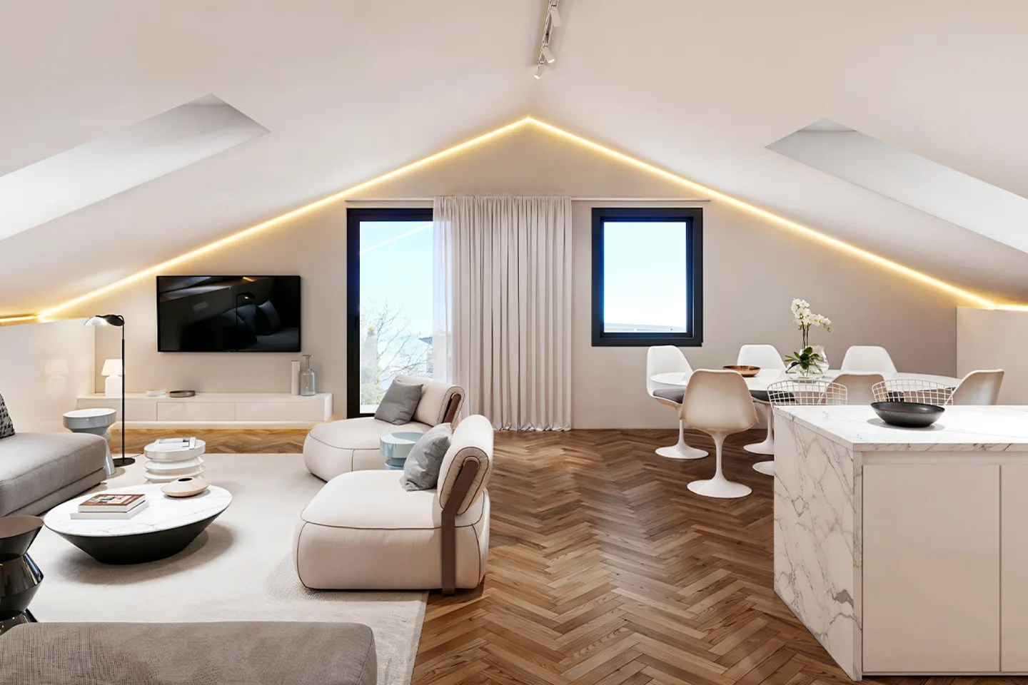 Nouvel et élégant appartement en attique de 2,5 pièces - Photo 1 sur 6