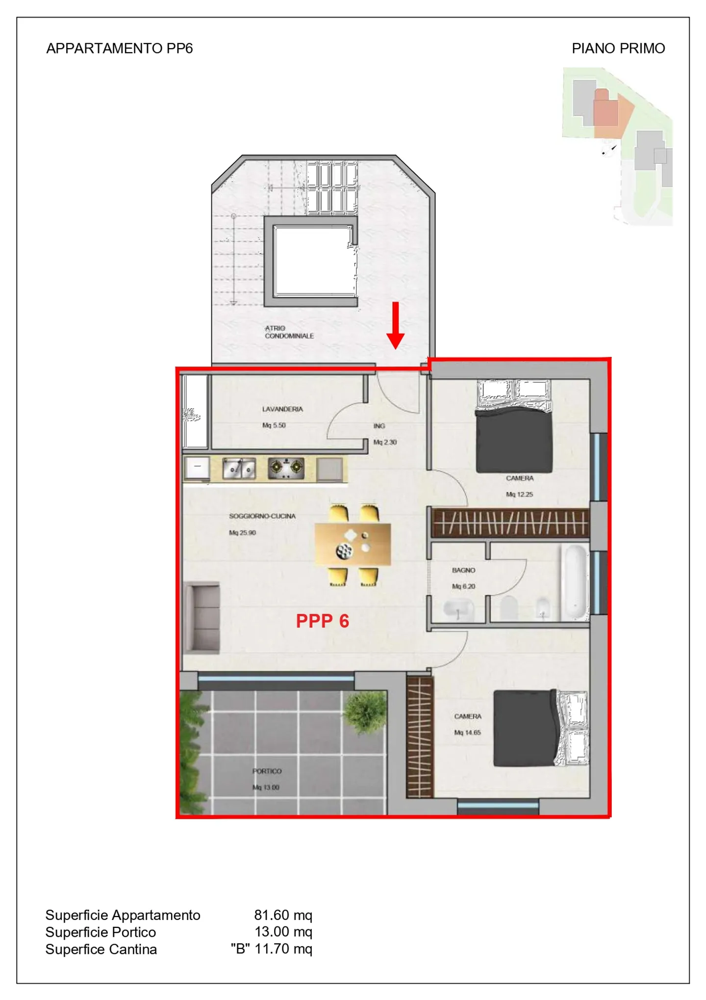 Nuovo appartamento 3.5 locali con grande portico - Foto 4 di 4