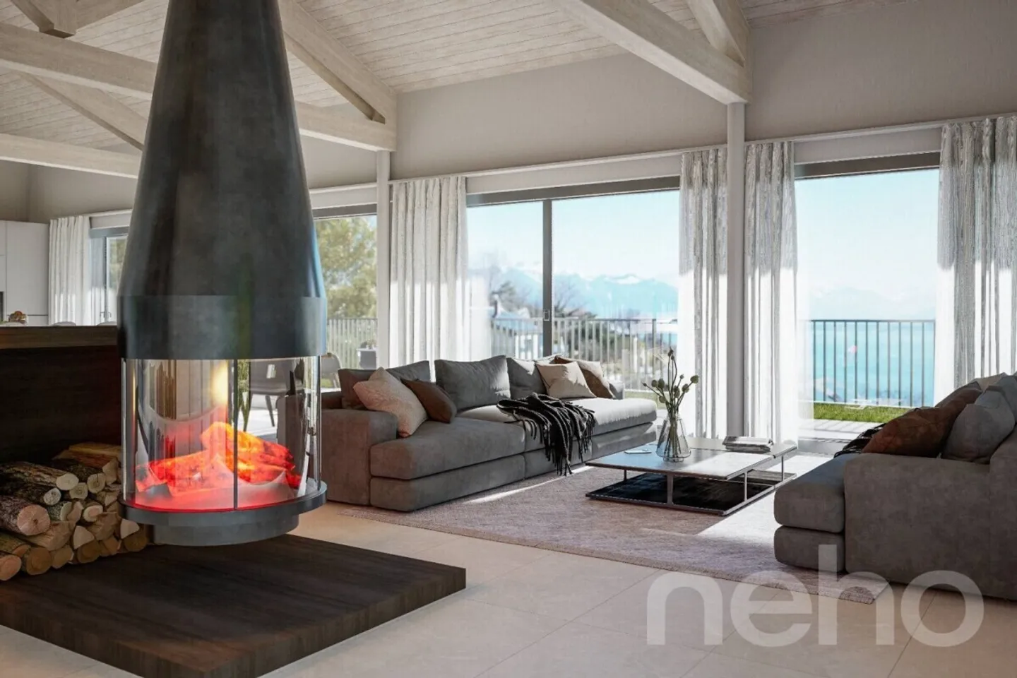 CHEXBRES ? VILLA CONTEMPORANEA CON VISTA MOZZAFIATO SUL LAGO DI GINEVRA - Foto 10 di 12