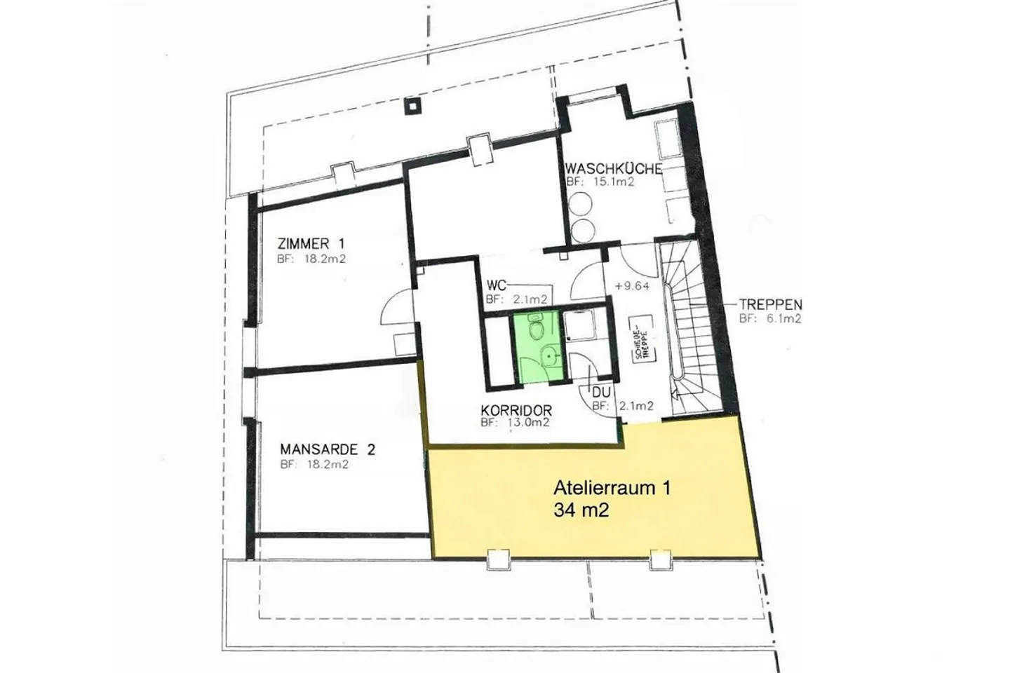 Geräumiger Atelier nahe Bahnhof - Foto 9 von 9