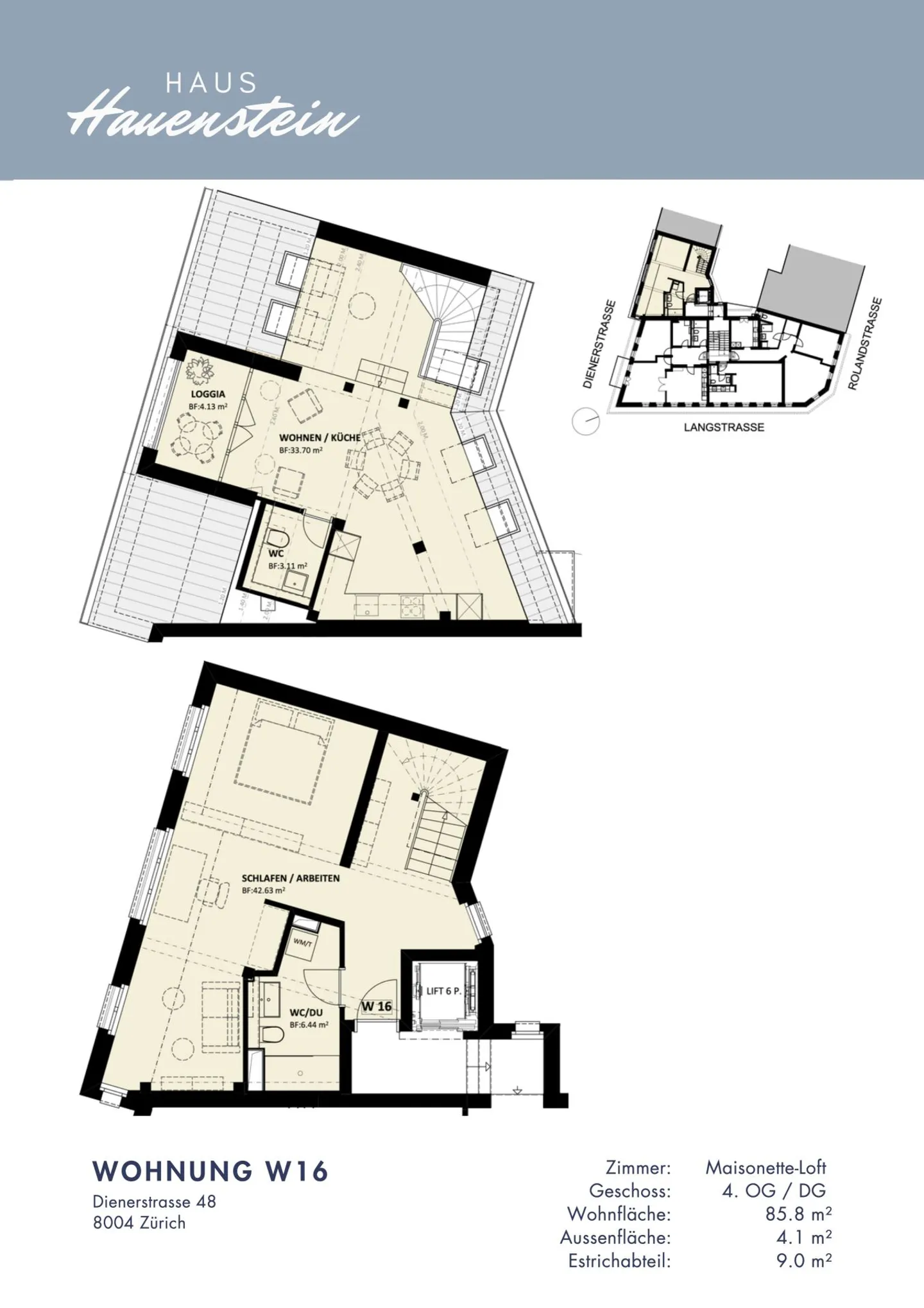 Prima occupazione: Appartamento loft duplex con loggia accogliente nel cuore di Zurigo - Foto 2 di 3
