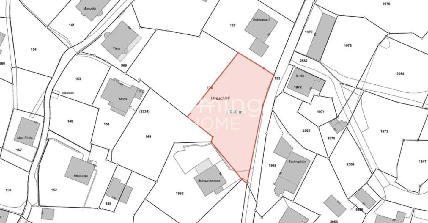 Terrain à bâtir à Grächen - 1'040 m², entièrement viabilisé, zone résidentielle W2, vue sur les montagnes - Photo 2 sur 3