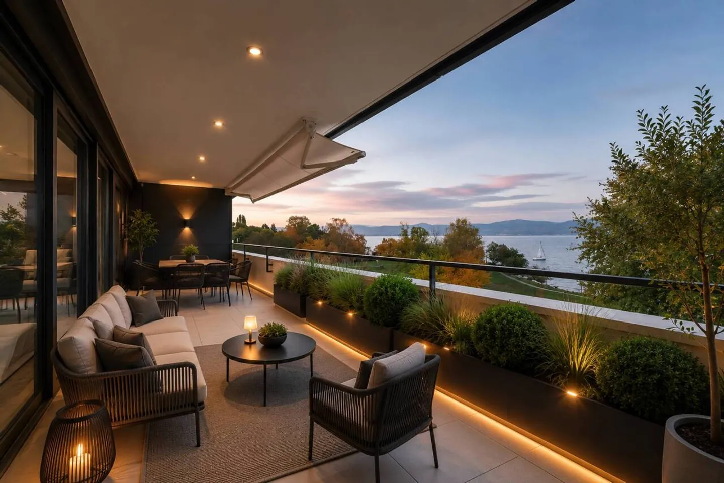Appartamento di lusso di 4,5 locali.<br />Vista lago e grande balcone coperto di 76m2. - Foto 1 di 5
