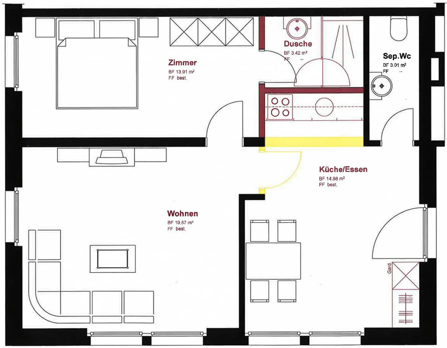 Friendly and centrally located 2.5 room apartment - Photo 4 of 4