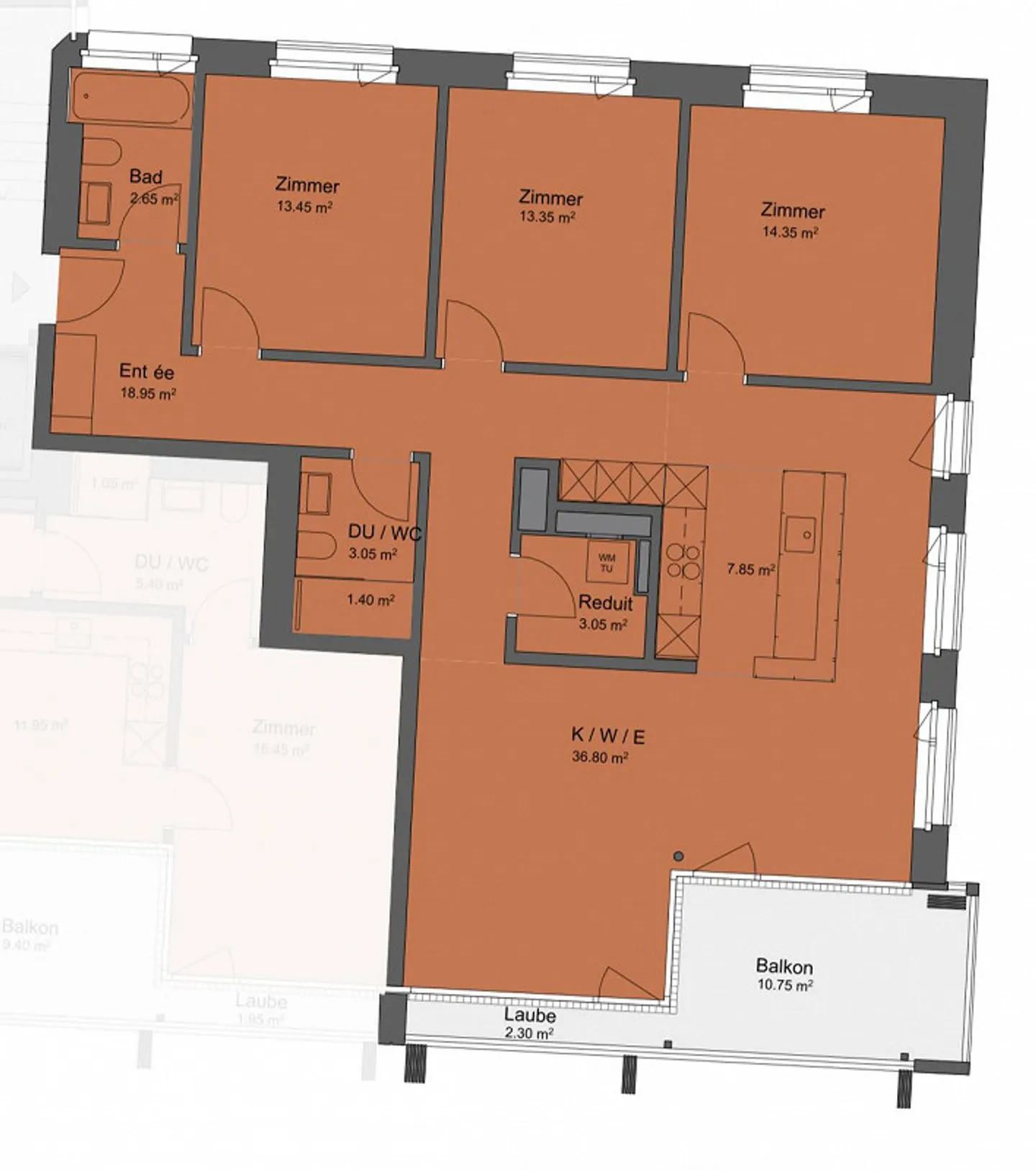 Recherche de locataire – Appartement neuf 4.5 pièces (2022) avec vue sur le lac à Rapperswil-Jona - Photo 9 sur 9
