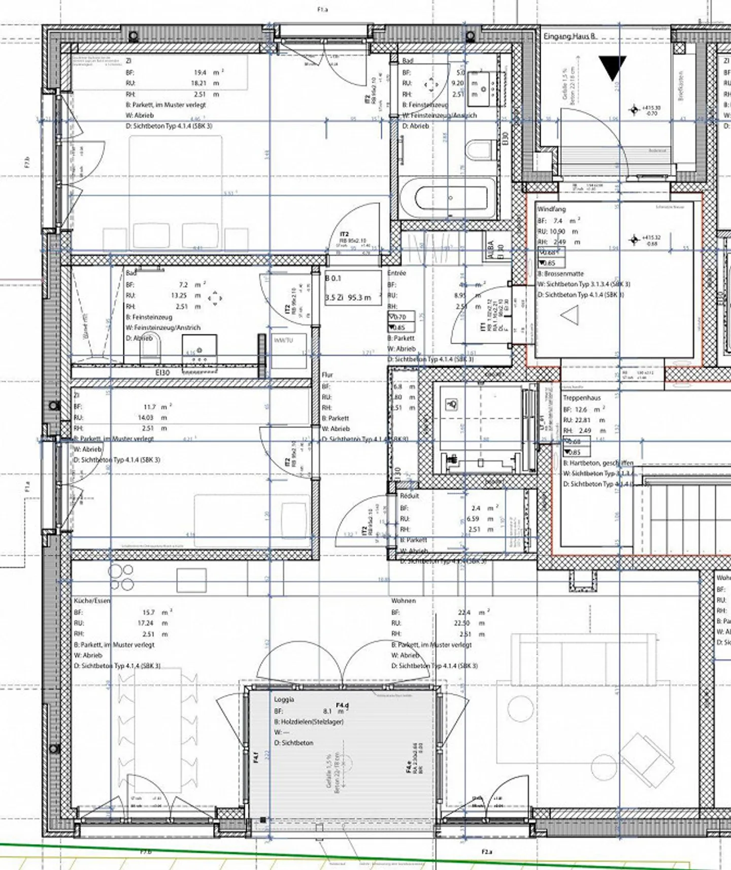 Helles und modernes 3,5-Zimmer-Apartment mit Parkplatz in bester Lage in Zürich - Foto 8 von 8
