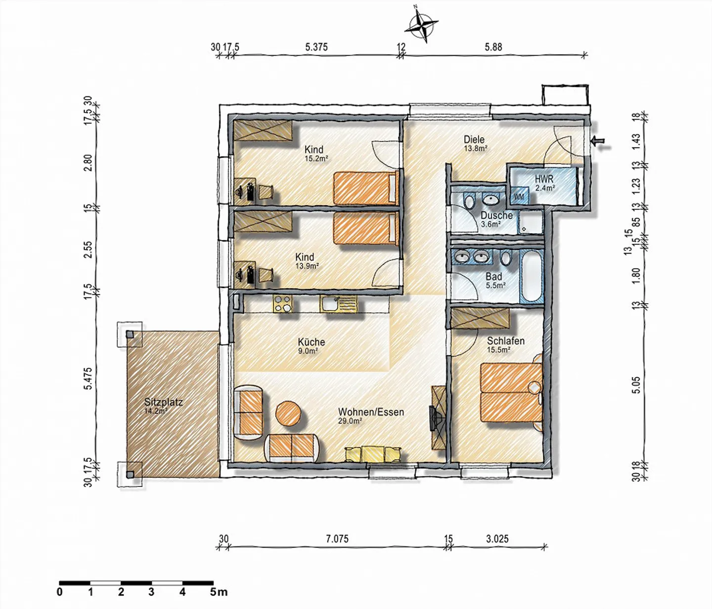Garden apartment with a feel-good factor and its own laundry room - Photo 6 of 9