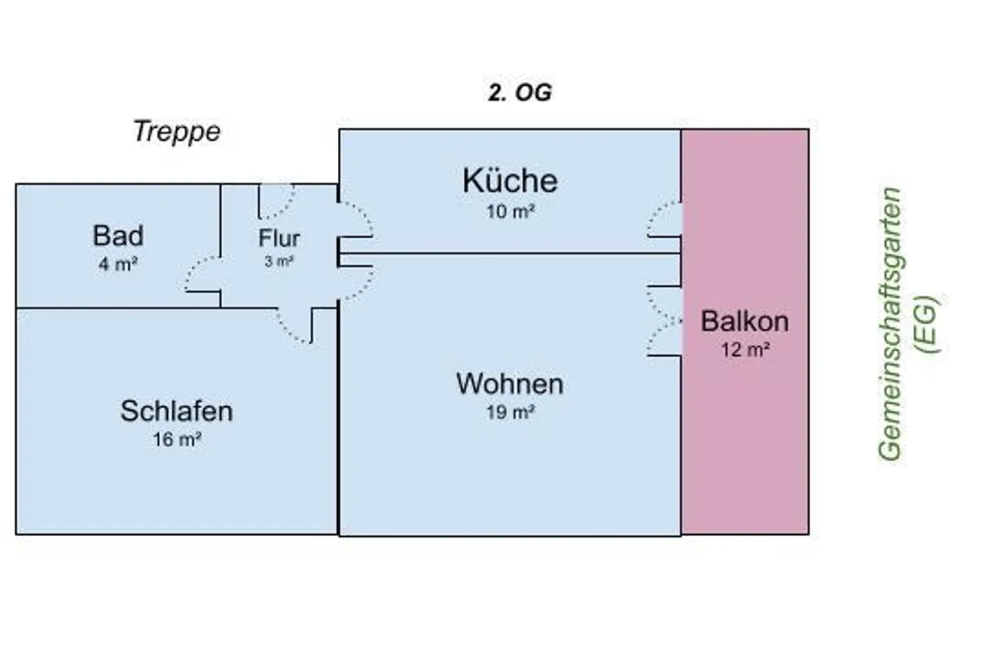 Helle 2-Zimmer-Wohnung mit Balkon - Foto 6 von 6