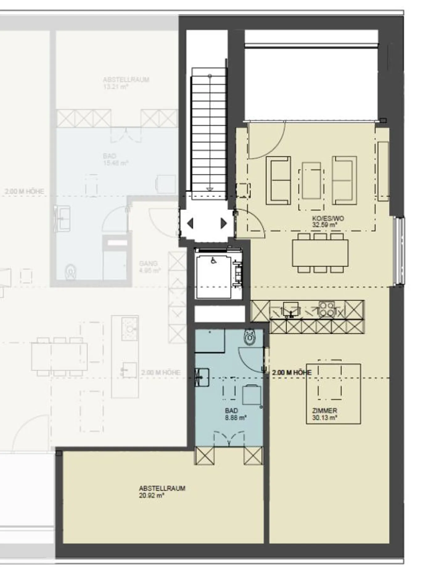 Appartement sous les combles de 1,5 pièce à louer sur la "Gartenstrasse" Bad Ragaz - Photo 6 sur 7