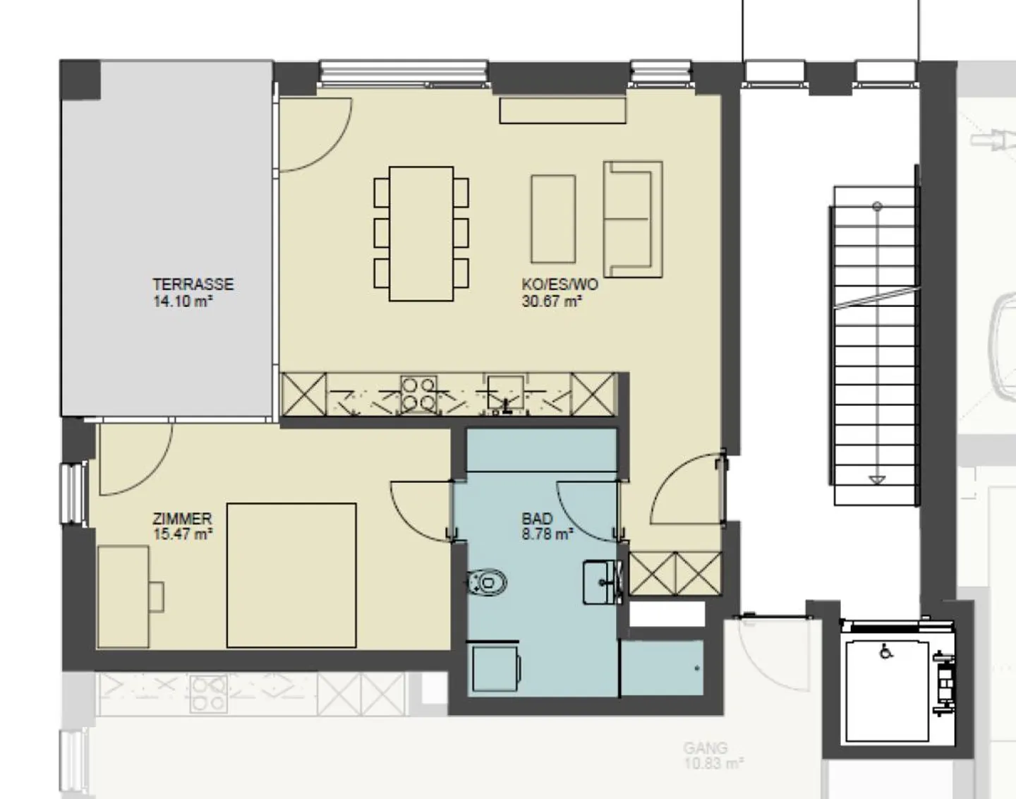 Bright ground floor apartment for rent on "Gartenstrasse" Bad Ragaz - Photo 5 of 6