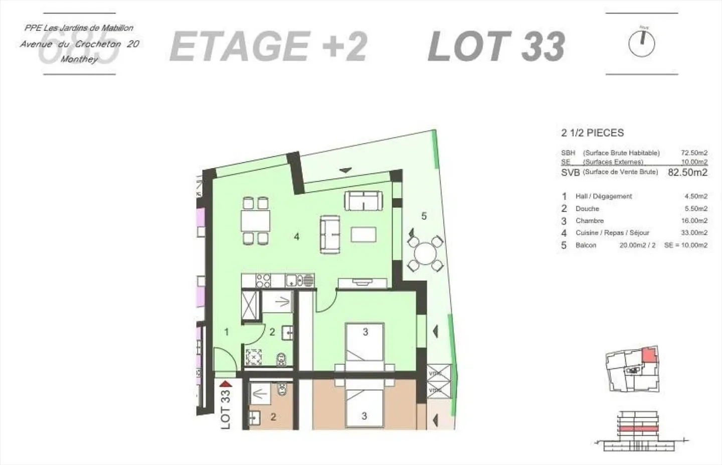 2,5-Zimmer-Wohnung in Monthey - Foto 9 von 13