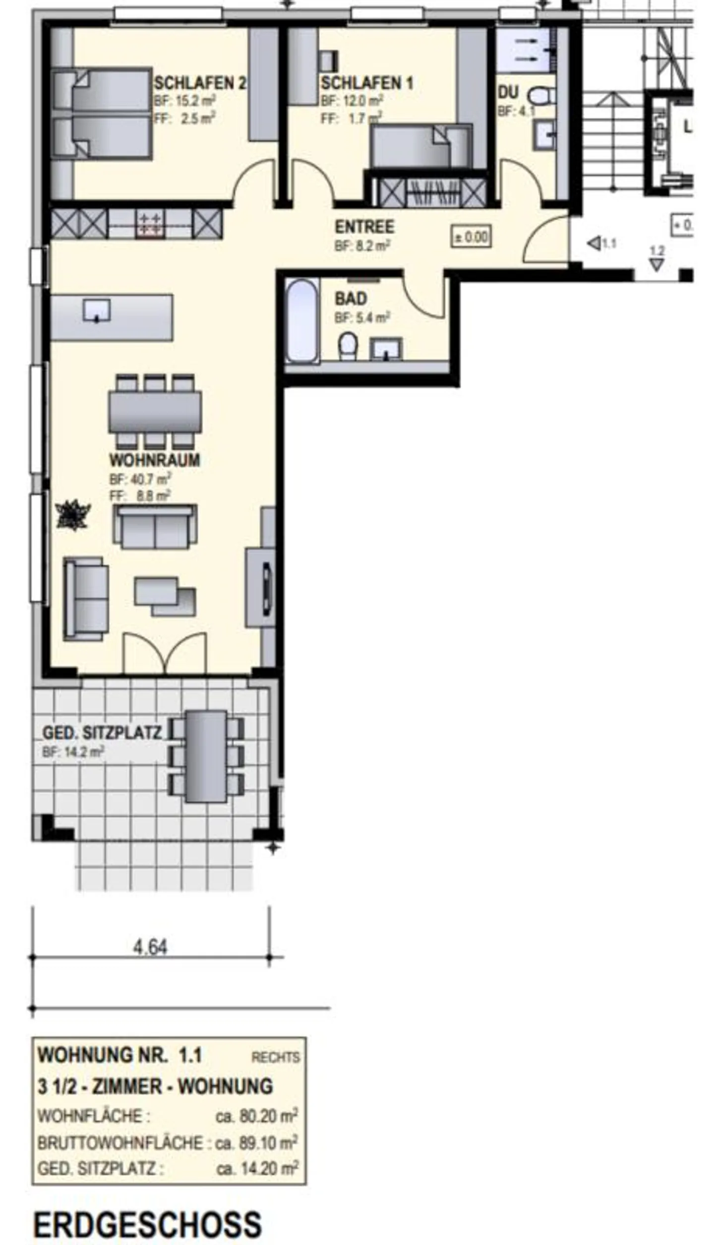 Modern 3.5-room apartment with style and comfort on the ground floor - Photo 8 of 8