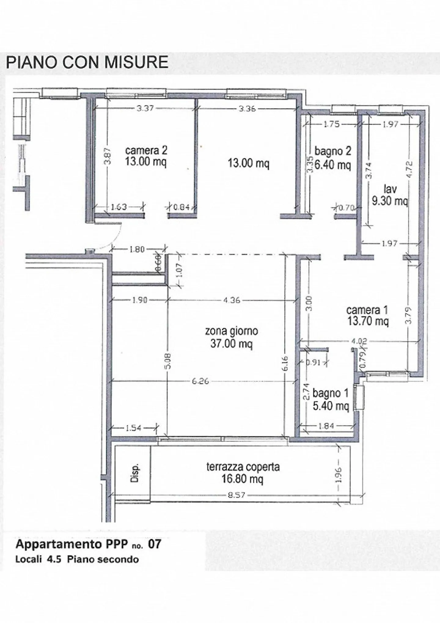 Große 4.5-Zimmer-Wohnung im 2. und letzten Stock in Camorino - Foto 13 von 13