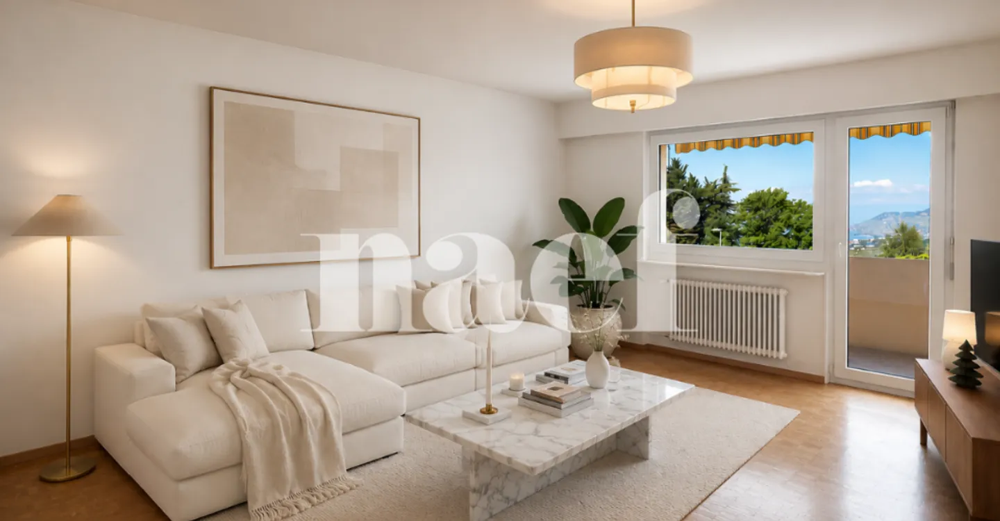 Exclusive! Spacious 3.5-room apartment with balcony and unobstructed view of the lake for sale in Chernex / Montreux - Photo 6 of 8