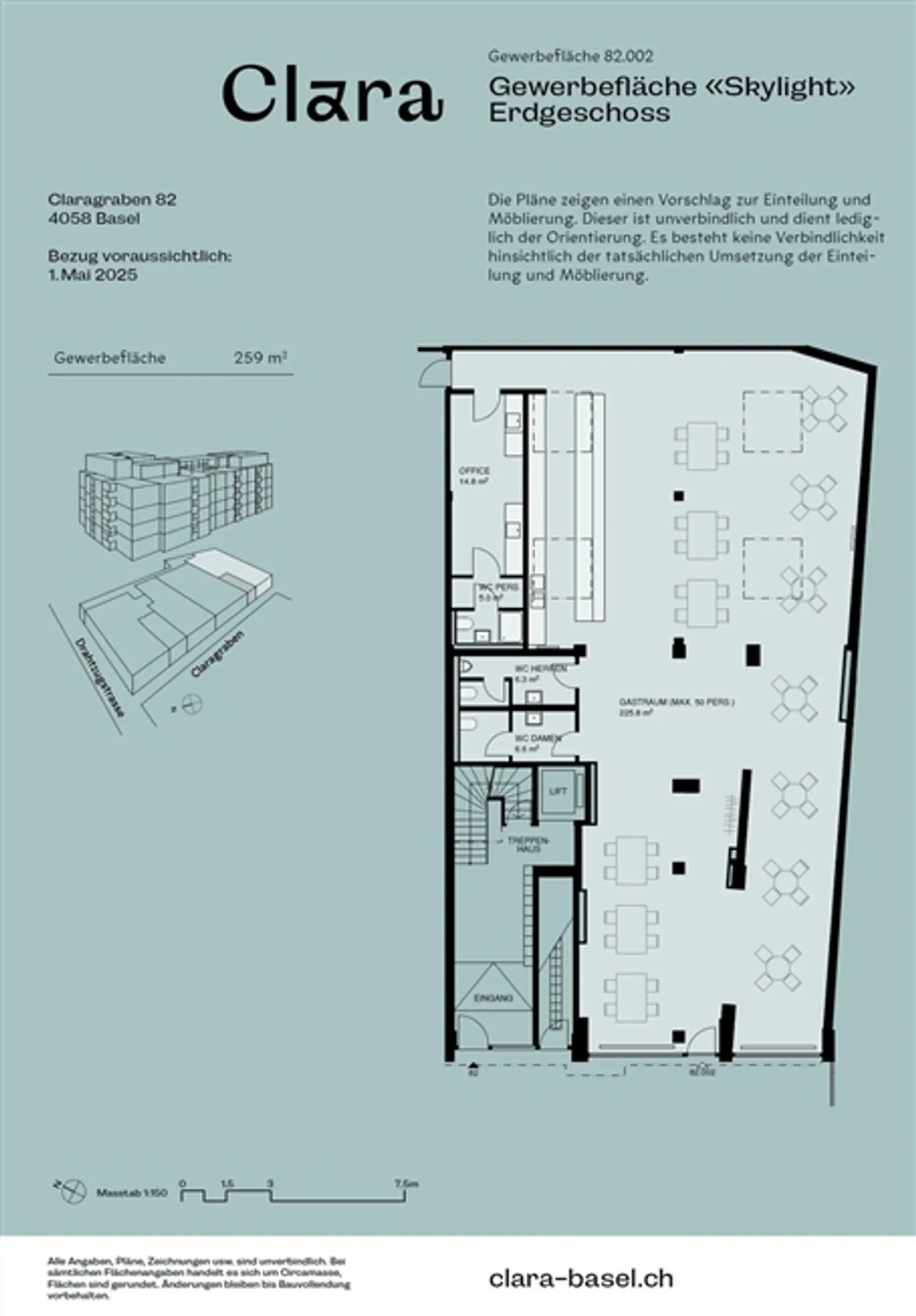 Votre nouvelle unité commerciale au cœur de Bâle - 259 m² à Claraplatz - Photo 2 sur 7