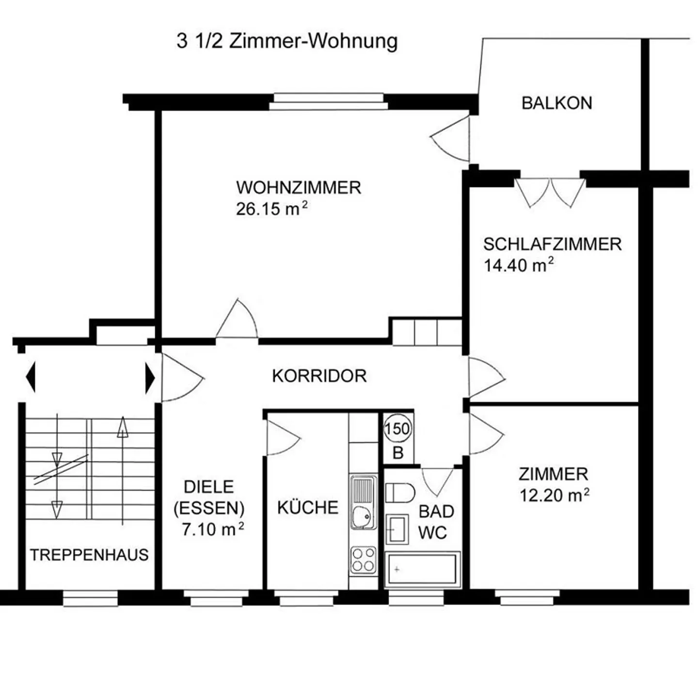 Appartement spacieux de 3,5 pièces dans une propriété bien entretenue à louer - Photo 8 sur 8