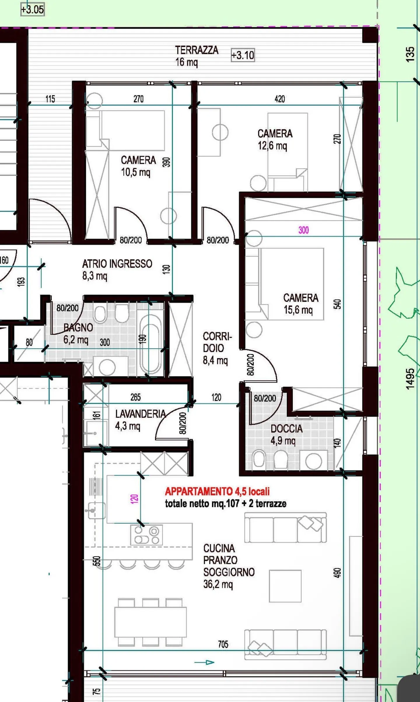 3763 ULTIMO - APPARTEMENT AVEC JARDIN 4.5 CHAMBRES DANS UN ENDROIT CALME - Photo 6 sur 13