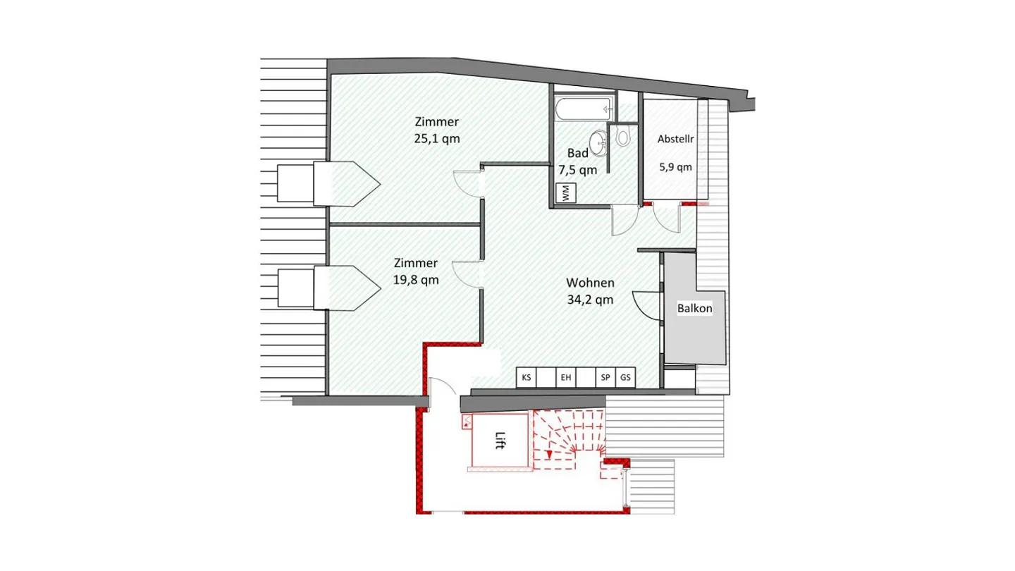 Charmante Dachwohnung in Bad Zurzach - Foto 11 von 11