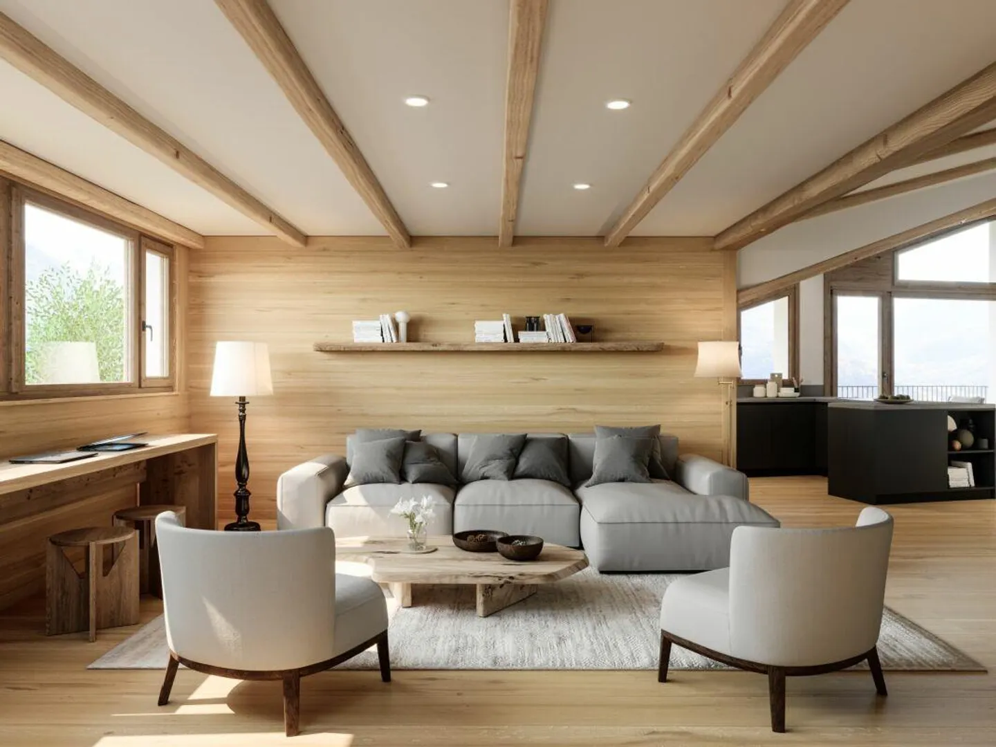 3 1/2 Zi-Dachwohnung 91 m2  - im Dorf - Nähe Skilift - Photo 3 sur 9