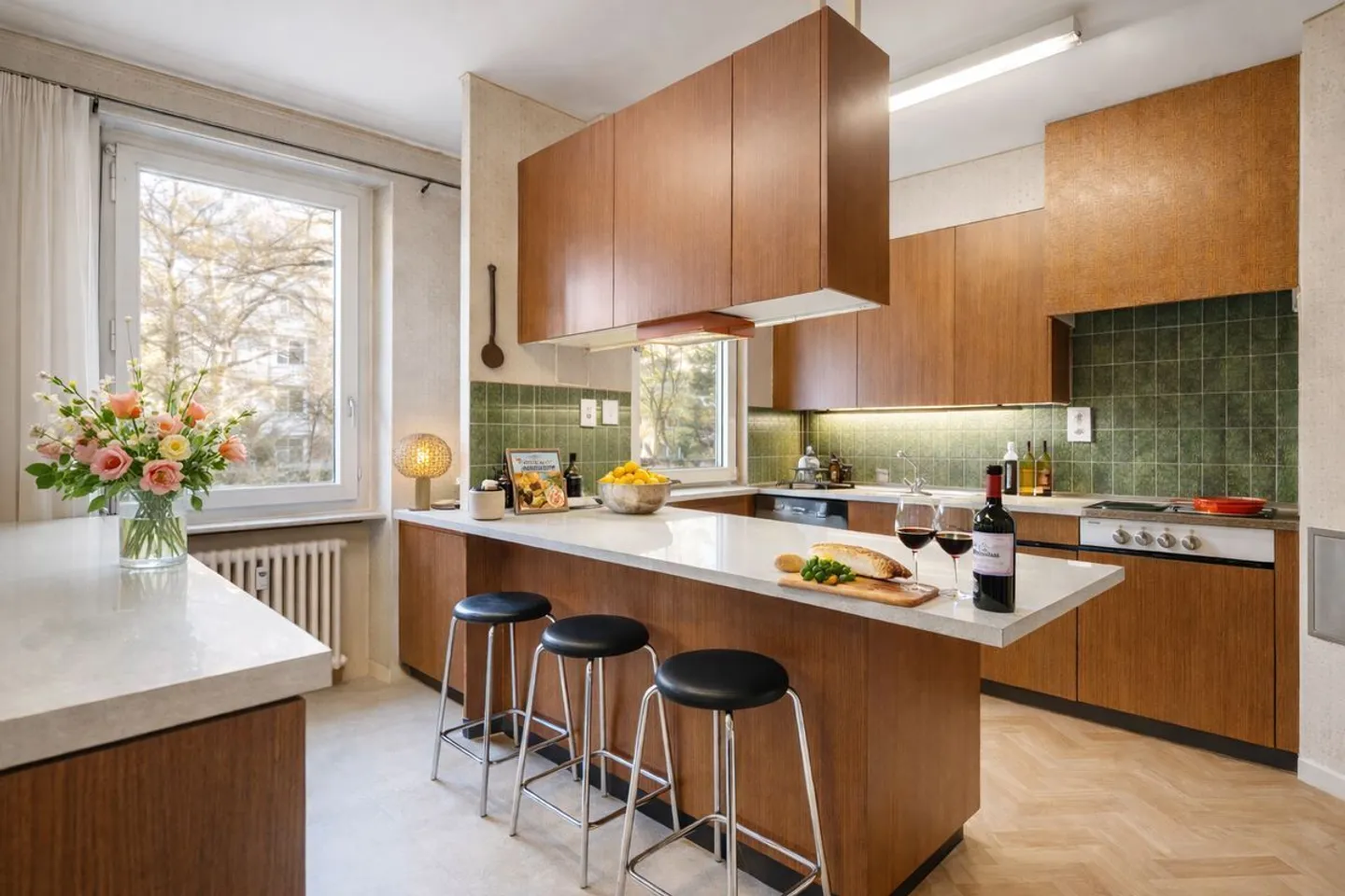 Appartement de 160 m² à Gellert - 5,5 pièces, cheminée et 3 balcons avec vue sur le parc - Photo 6 sur 13