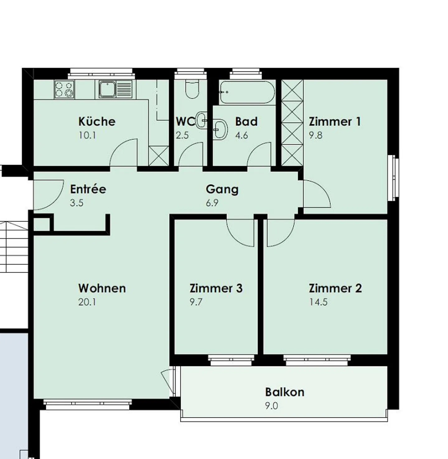 Appartamento 4.5 completamente ristrutturato in una posizione tranquilla - Foto 9 di 9